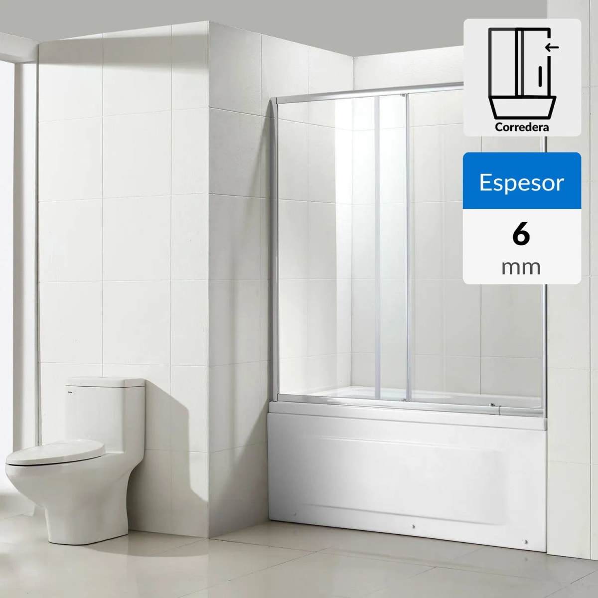 Mampara Sensi Dacqua ajustable 6mm 120x135x150cm1