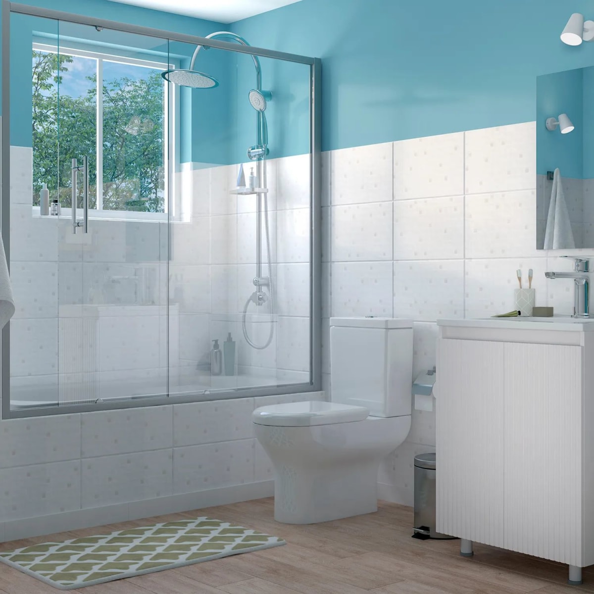 Mampara ajustable Sensi Dacqua  6mm 135-150x150cm3