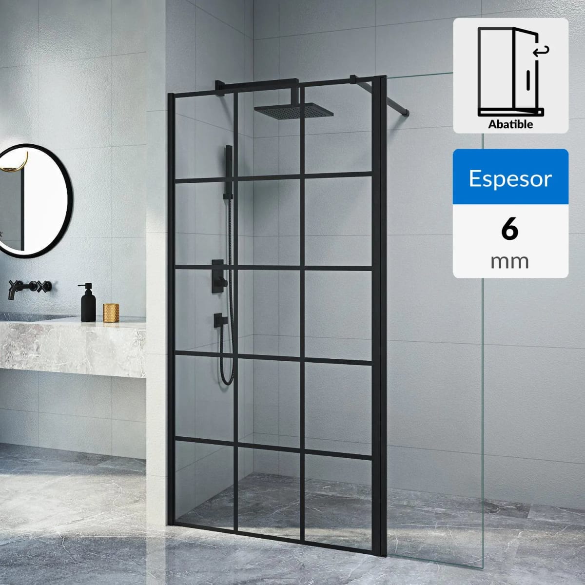 Mampara Ducha Sensi Dacqua Frame Pivot 100x195 cm1