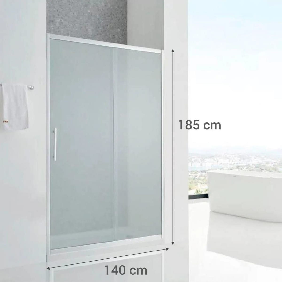 Mampara Klipen corredera rectangular 140x185 cm vidrio templado3