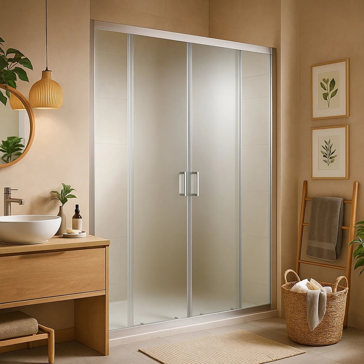 Mampara Klipen corredera rectangular 140x198 cm vidrio templado1