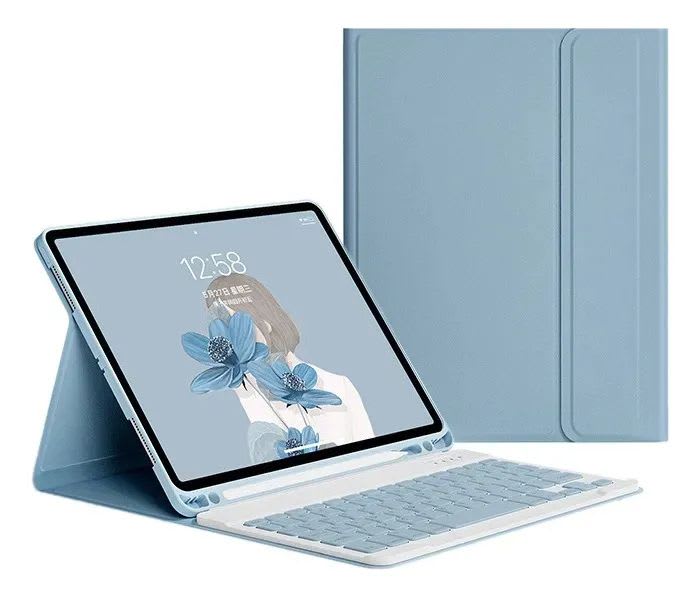 Funda y teclado compatible con Samsung Galaxy Tab A8 2021- Celeste1