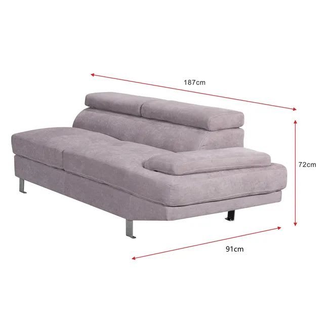 Sofá Mica Seccional Izquierdo Okinawa 4 Cuerpos-Gris3