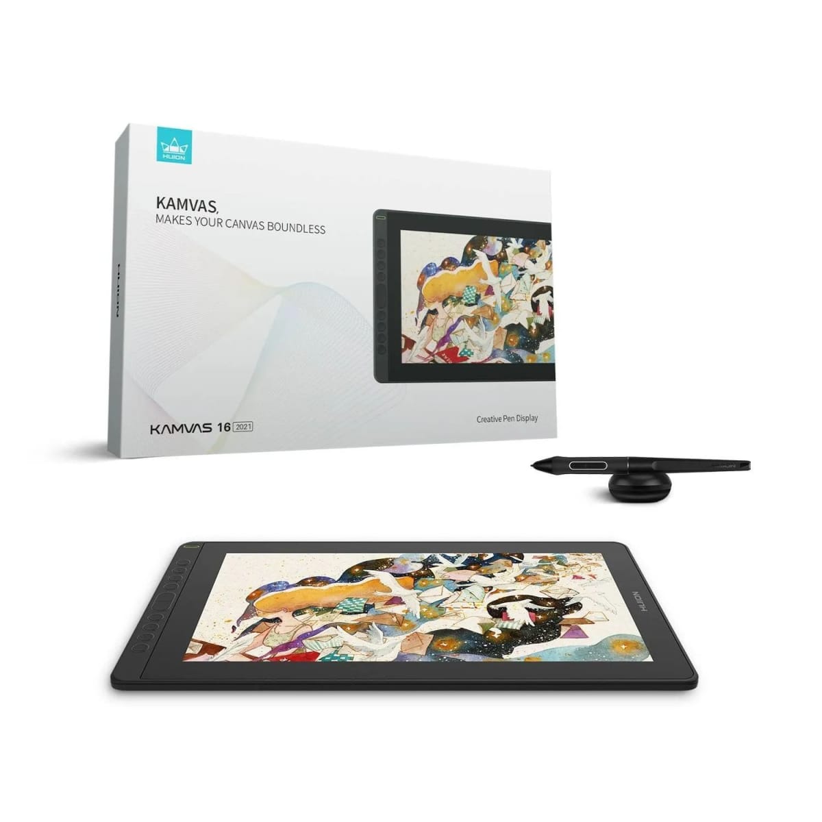 Tableta Digitalizadora Gráfica Huion KAMVAS 16 con Soporte1