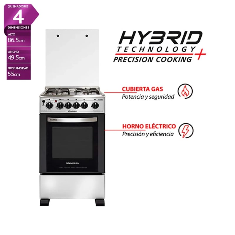 Cocina a Gas Sindelen CH-540NI Hibrida5