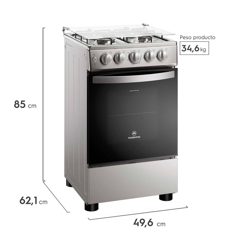 COCINA A GAS MADEMSA 4 QUEMADORES FM4ES2