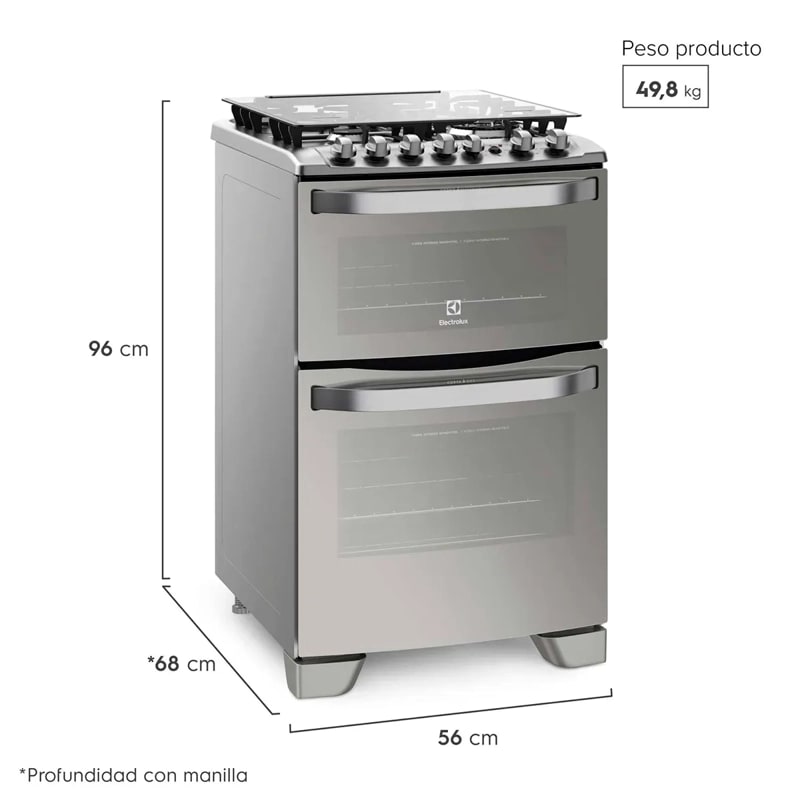 Cocina a gas Electrolux 56DXA 4 platos, Rayas leves costado derecho.4