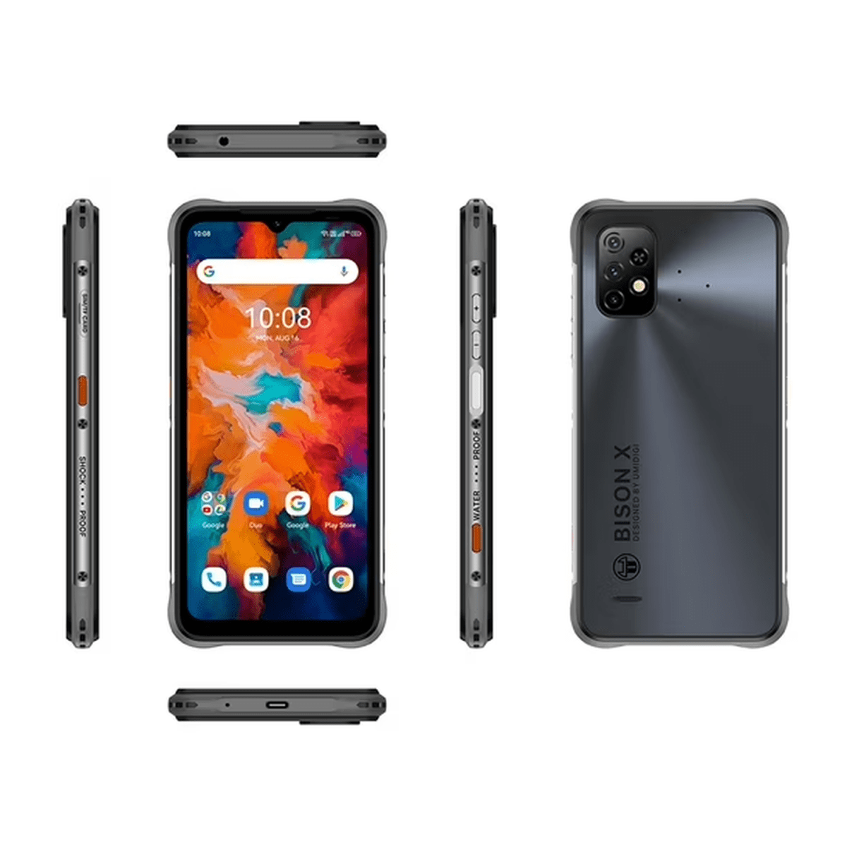 Celular Umidigi  Bison X10 Pro, 128GBG, Dual, 4G, Chasis con piquete parte superior, Gris-Reacondicionado2