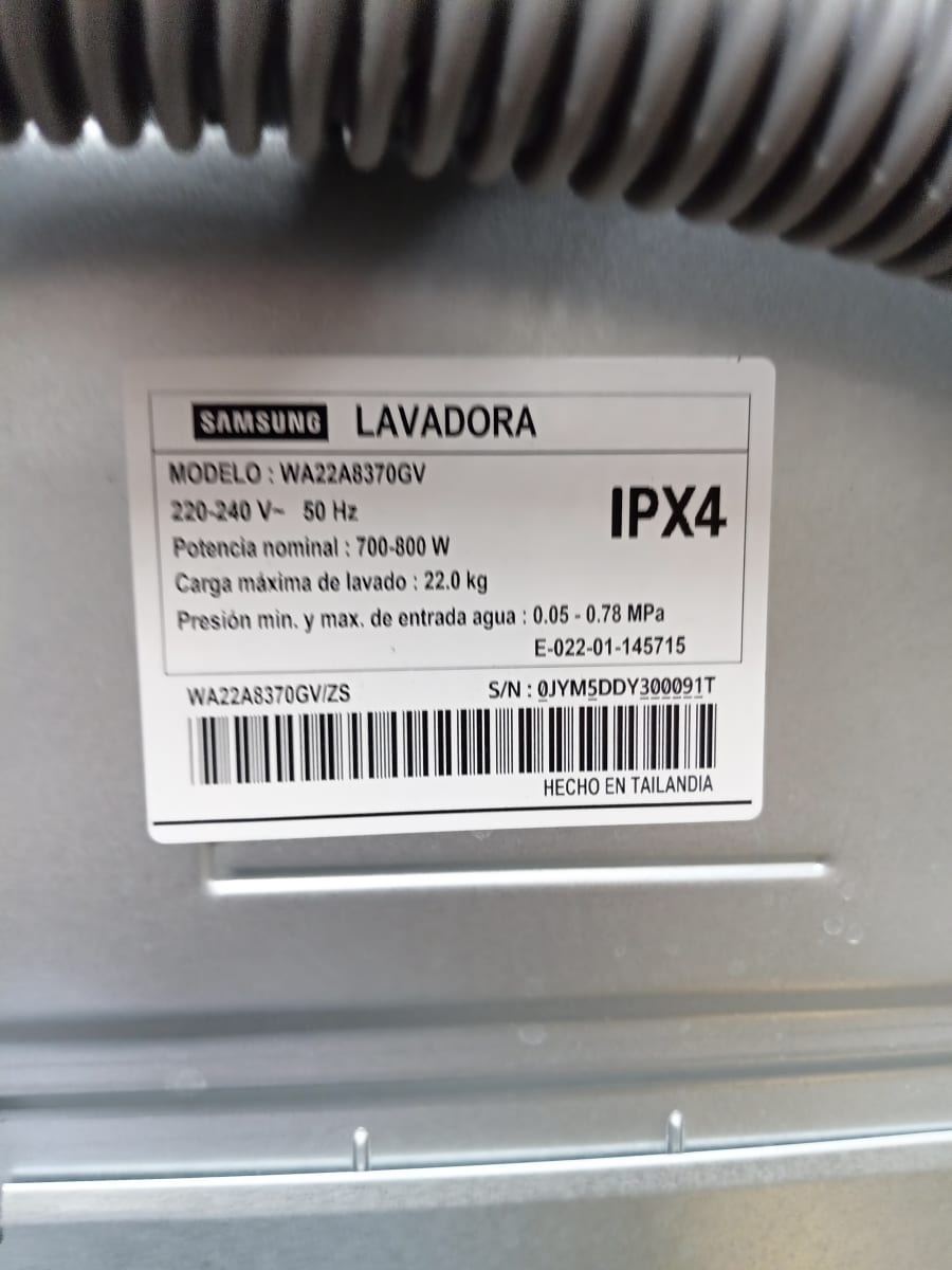 SAMSUNG | Lavadora Carga Superior 22 kg Inox WA22A8370GV/ZS3