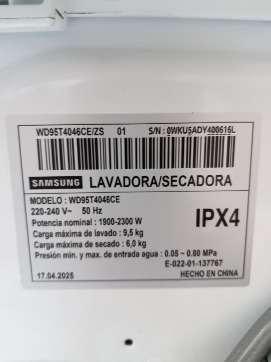 Lavadora-Secadora 9.5/6 Kg EcoBubble WD95T4046CE/ZS4