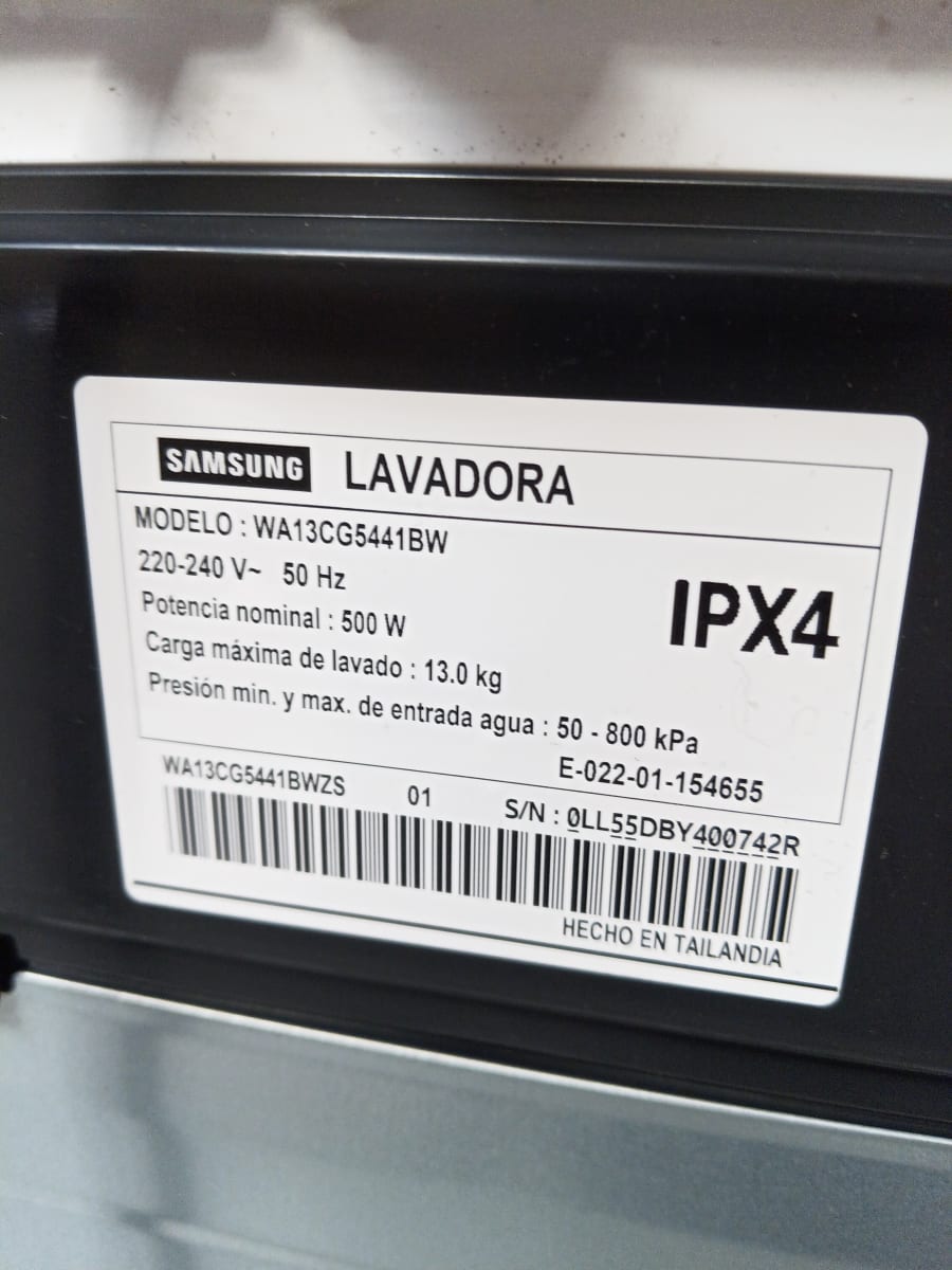 LAVADORA SUP SAMSUNG WA13CG5441BWZS, CON DAÑO6