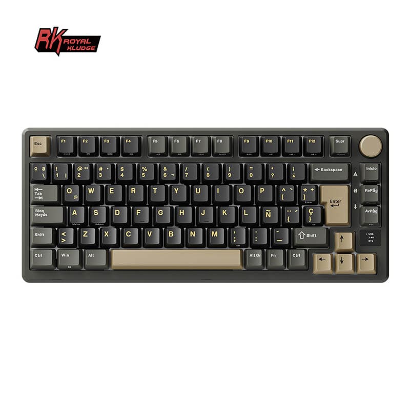 Teclado mecánico Rk Royal Kludge M75 BT5.1/2.4G/USB-C Silver switch3