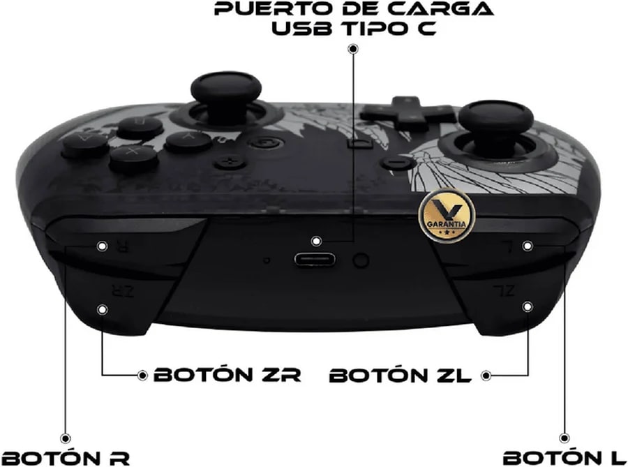 Control Inalámbrico Generico,  Pro Bluetooth Edición Splatoon Para Nintendo Switch3