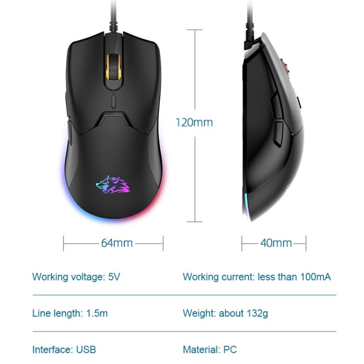 Mouse Gamer Ziyoulang M6-Negro2
