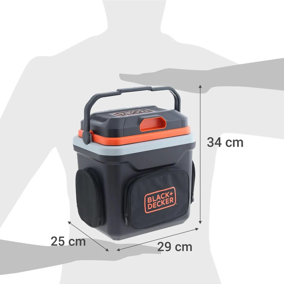 Cooler Eléctrico 12 V 24 l Negro/ Naranjo11