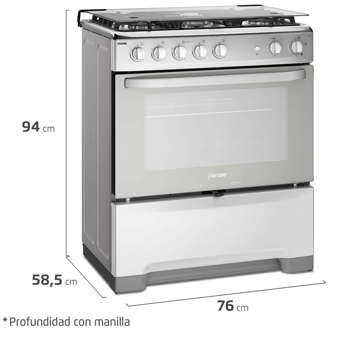 COCINA FENSA F5500 T 5 QUEMADORES A GAS, caja genérica2