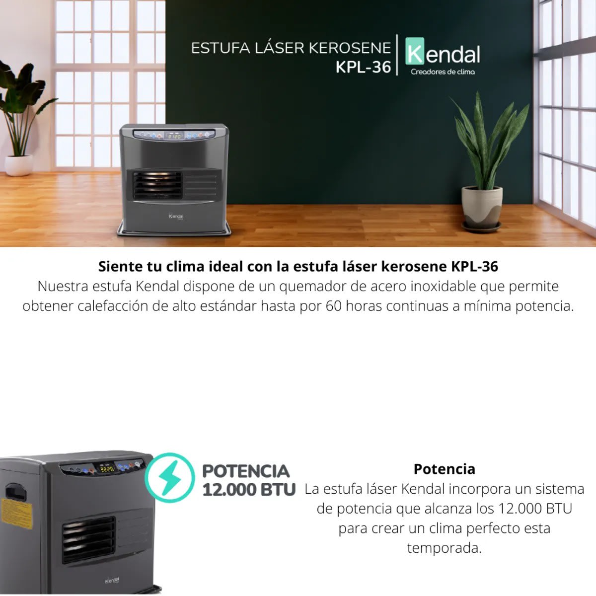Estufa a Parafina Laser Kendal KPL-362