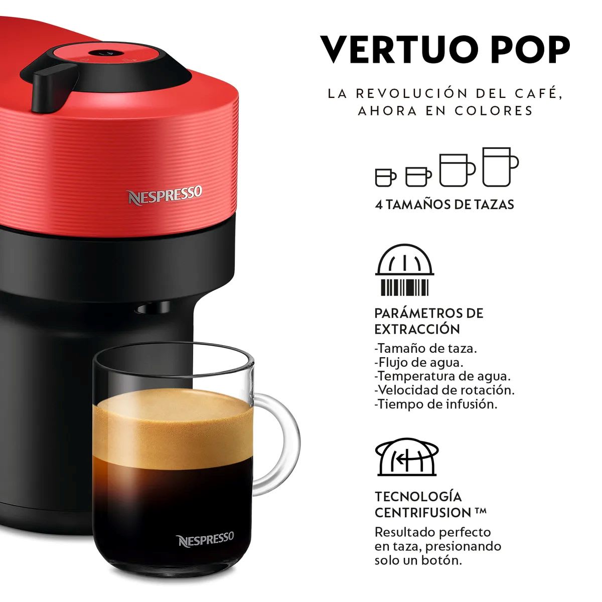 Cafetera Nespresso Vertuo Pop Color Rojo3