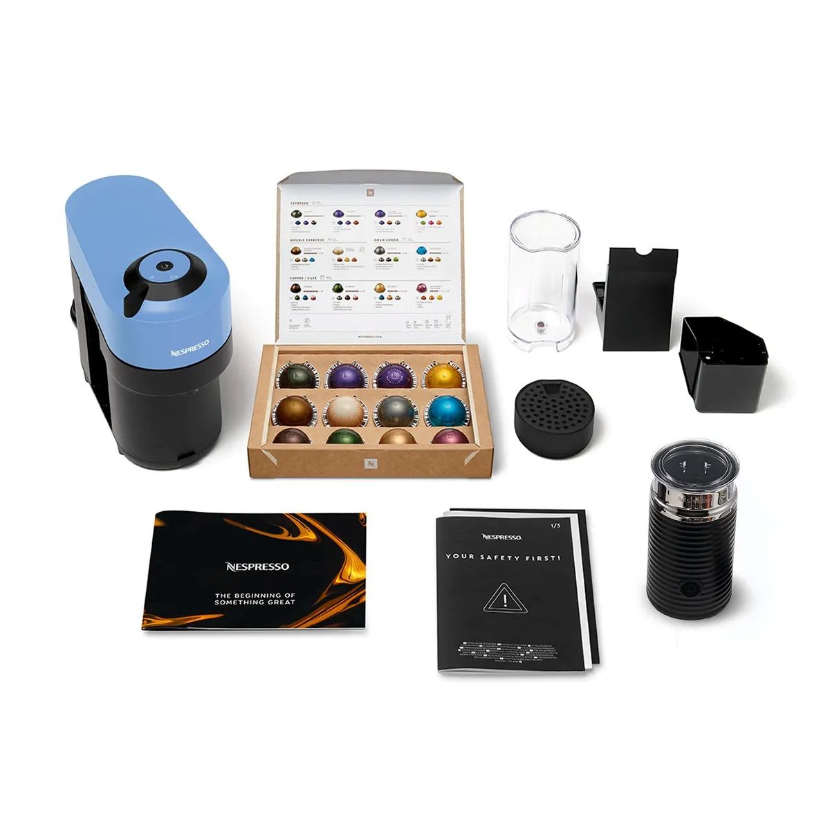 Cafetera Nespresso Vertuo Pop Con Espumador De Leche Color Celeste2