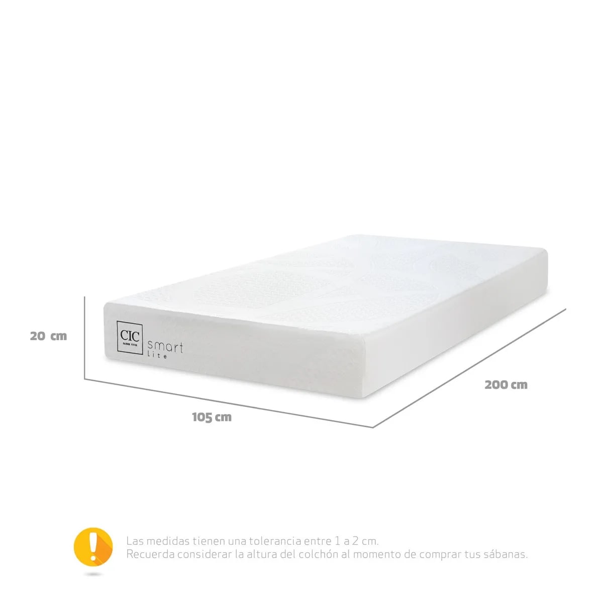 Colchon Cic Smart Lite  1.5P  105 x 2.00MT2