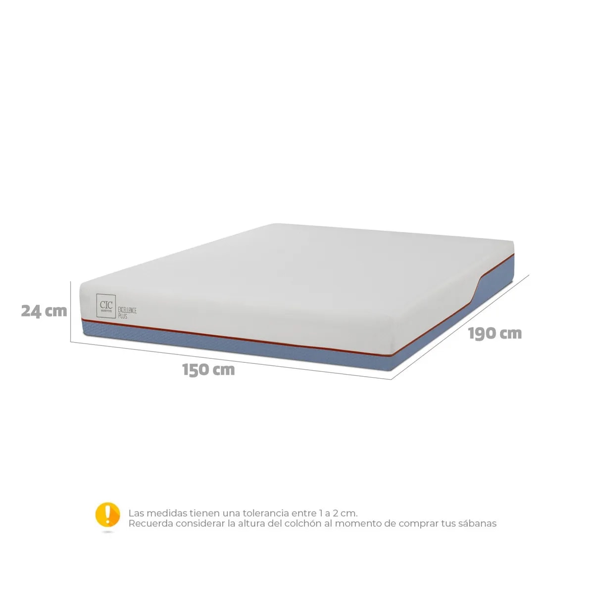Colchón Cic Excellence Plus 2 Plazas X 1.90Mt3