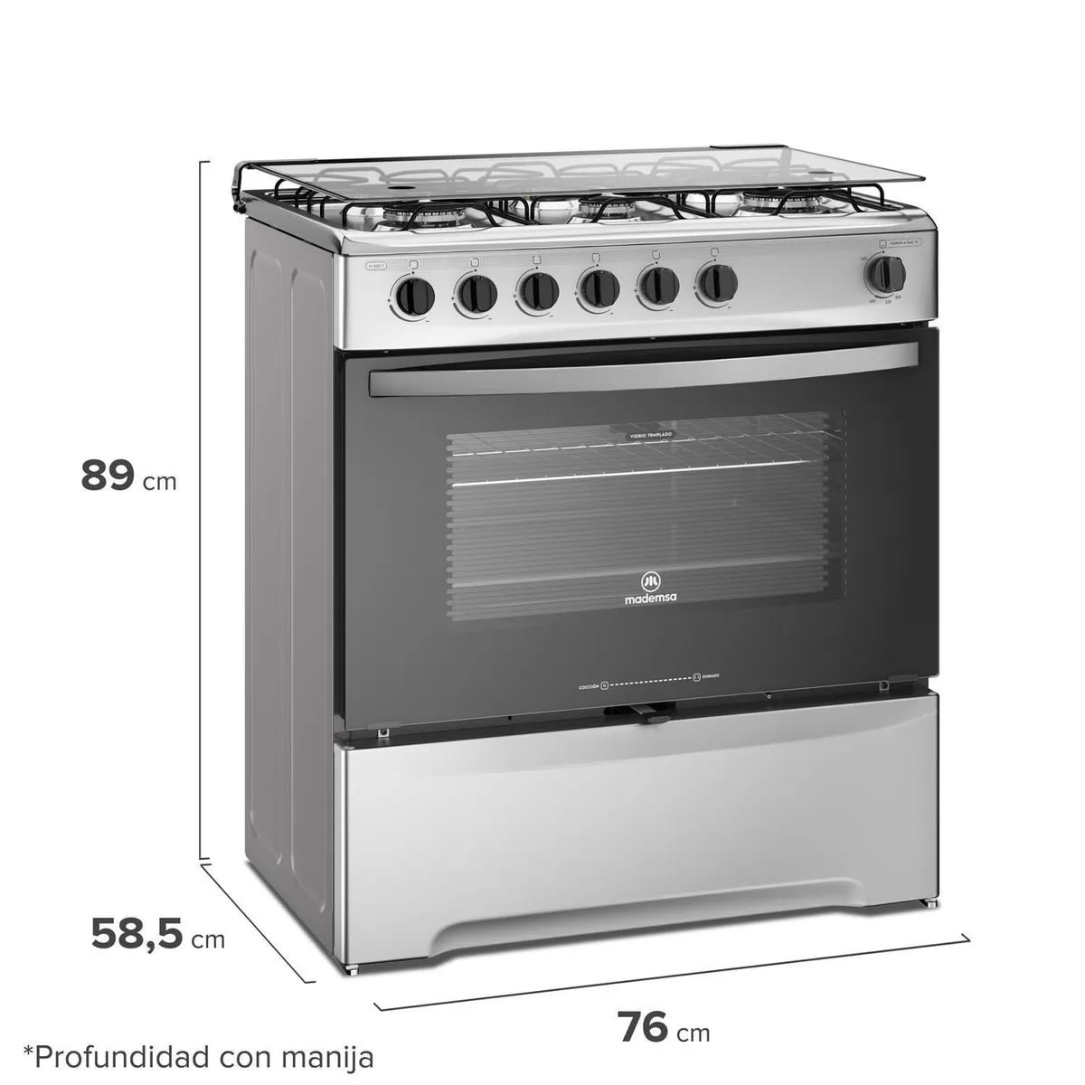 Cocina a Gas 6 Platos Inox M 820 T5