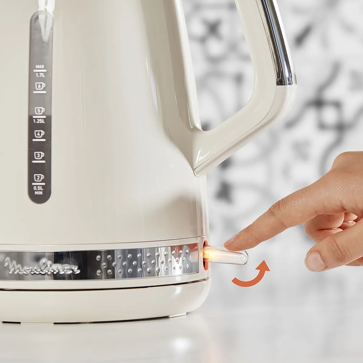 Hervidor Soleil  Moulinex Marfil 1,7L, caja dañada.3
