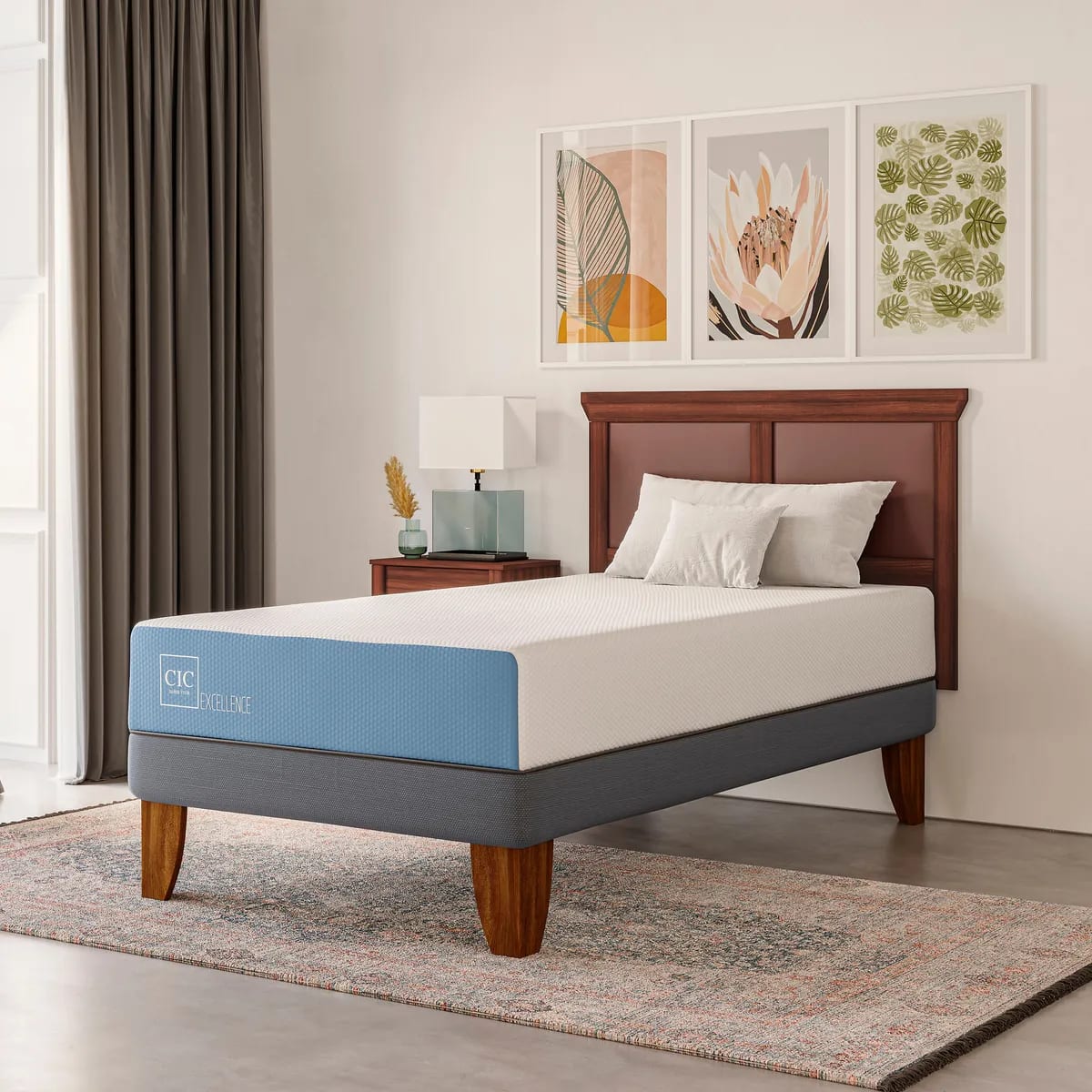 Cama 1 plaza Europea Excellence Gris3