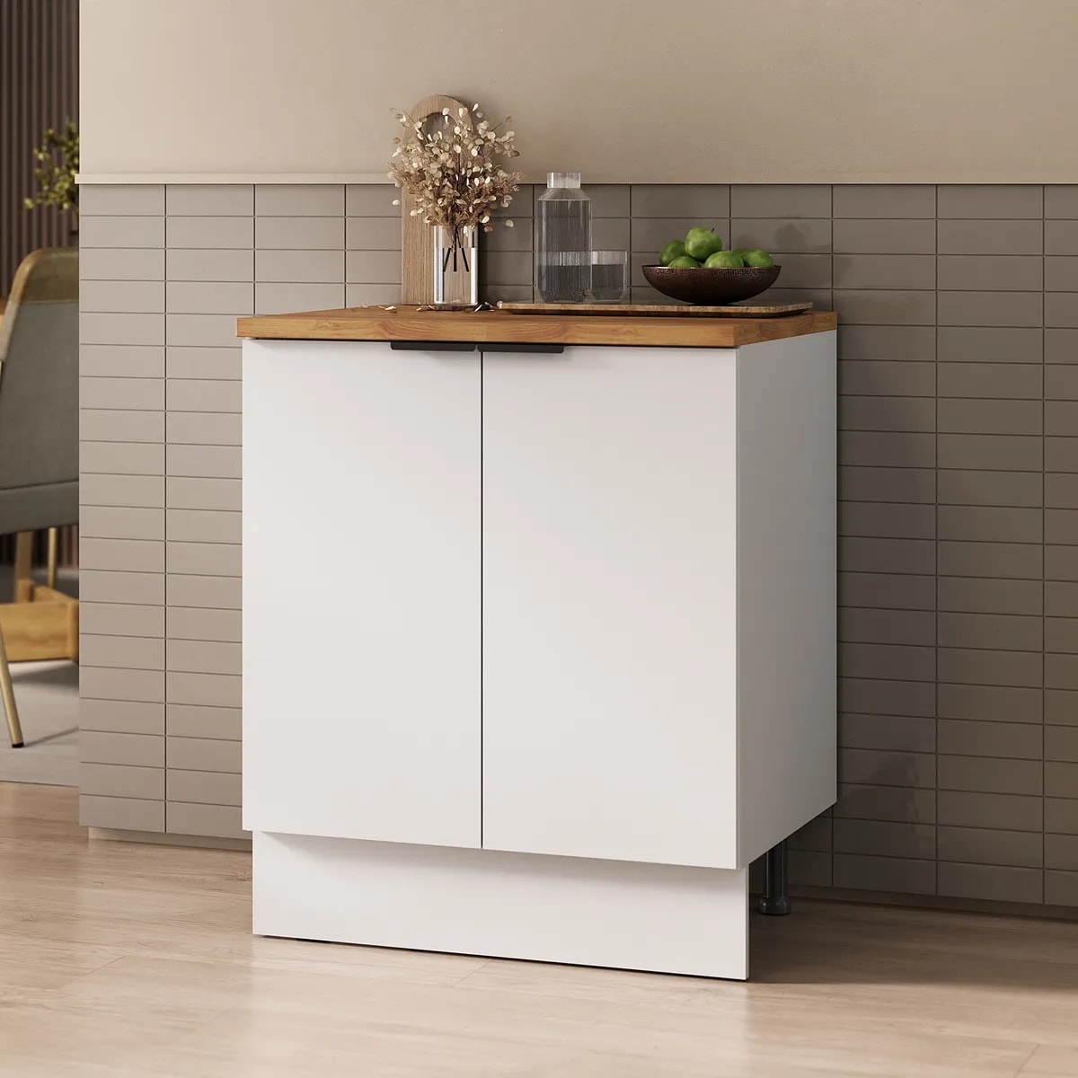 Mueble Base 2P 70CM Blanco c/Cubierta2