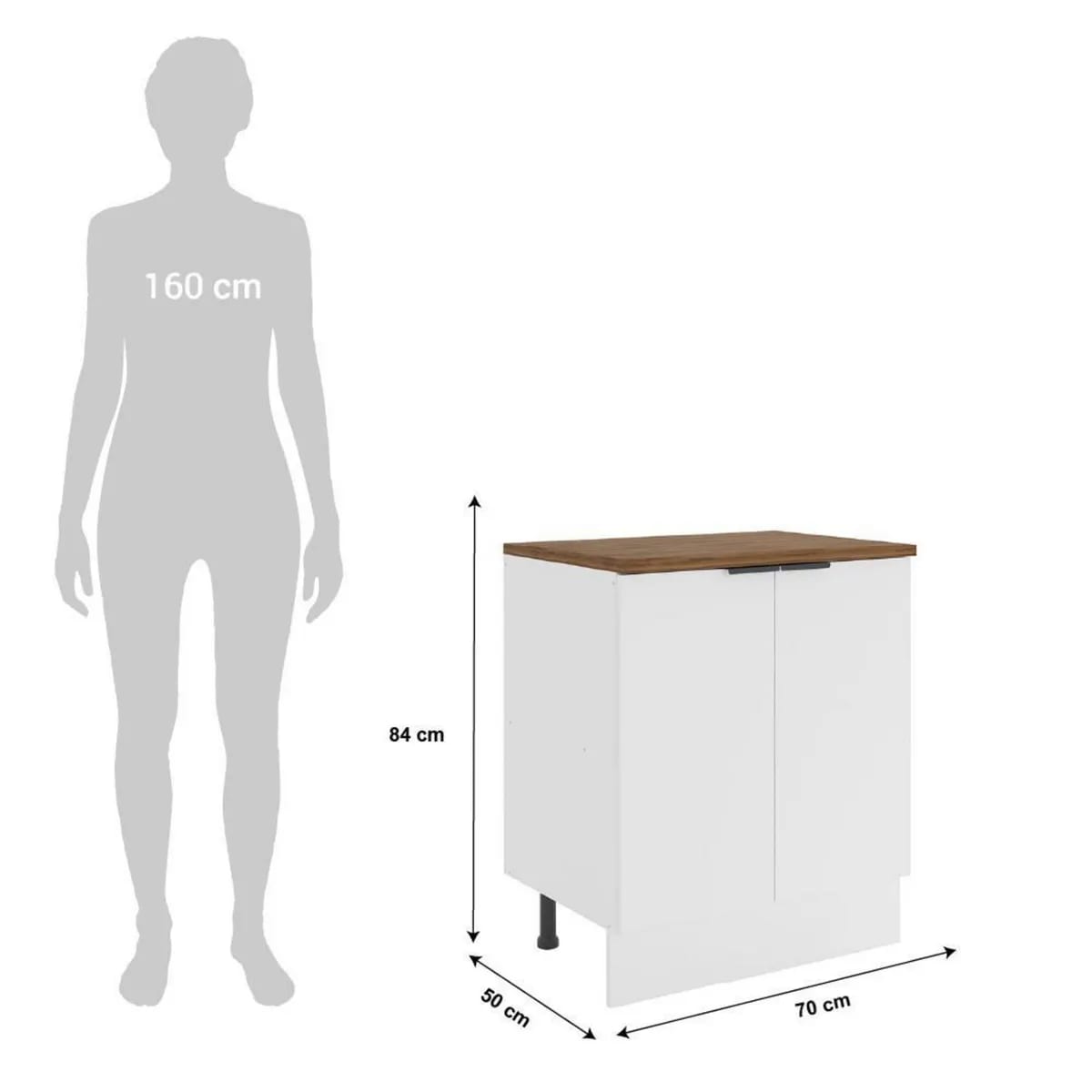 Mueble Base 2P 70CM Blanco c/Cubierta5