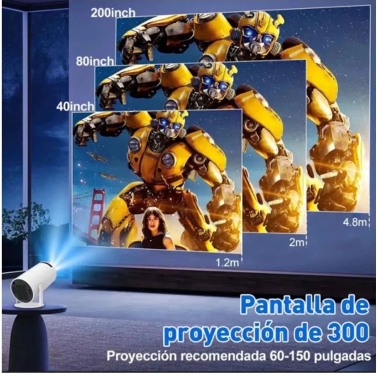 Proyector Smart de Video 4K Ultra HD HomeCinema Wifi4
