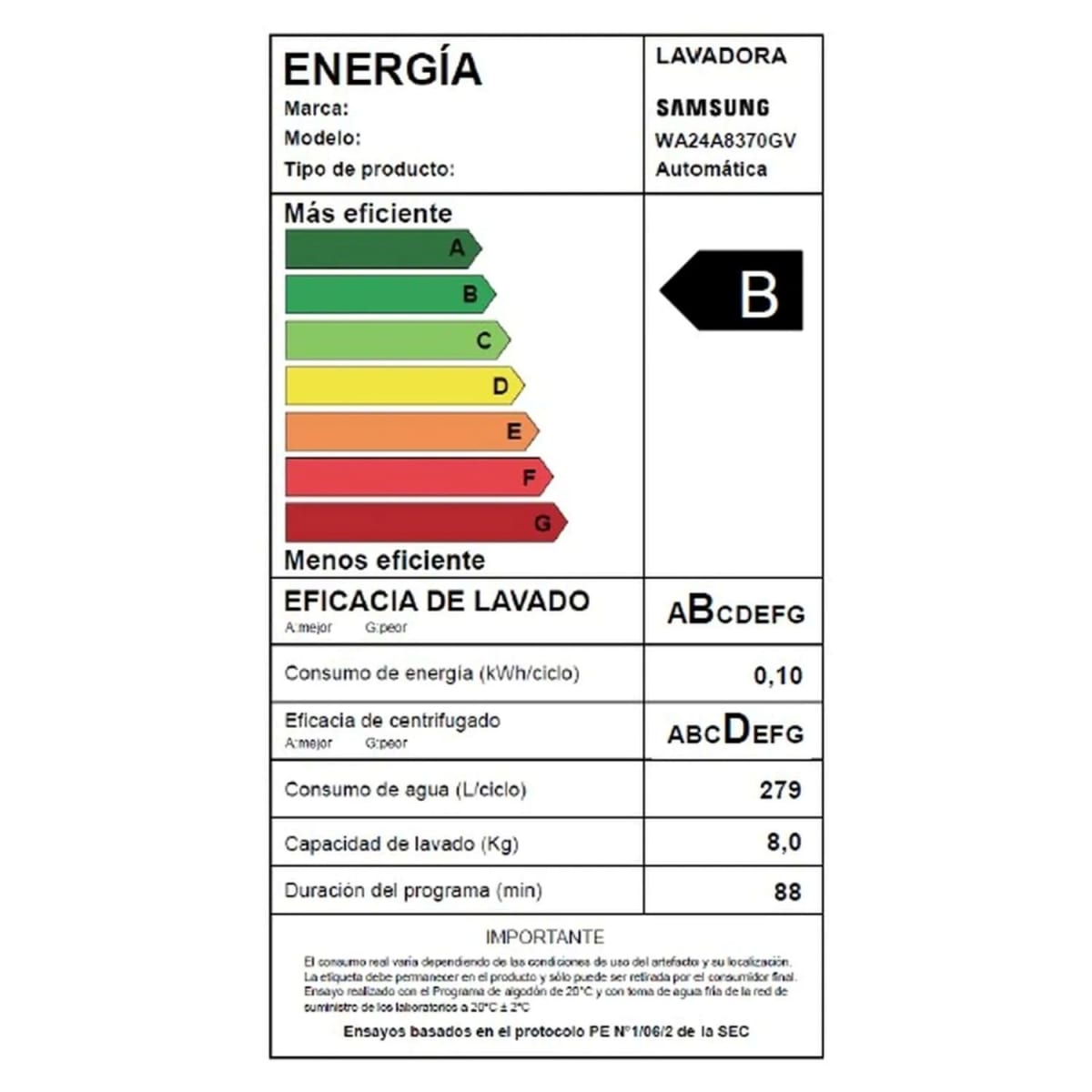 Lavadora Superior 24Kg Eco Bubble Samsung WA24A8370GV/ZS8