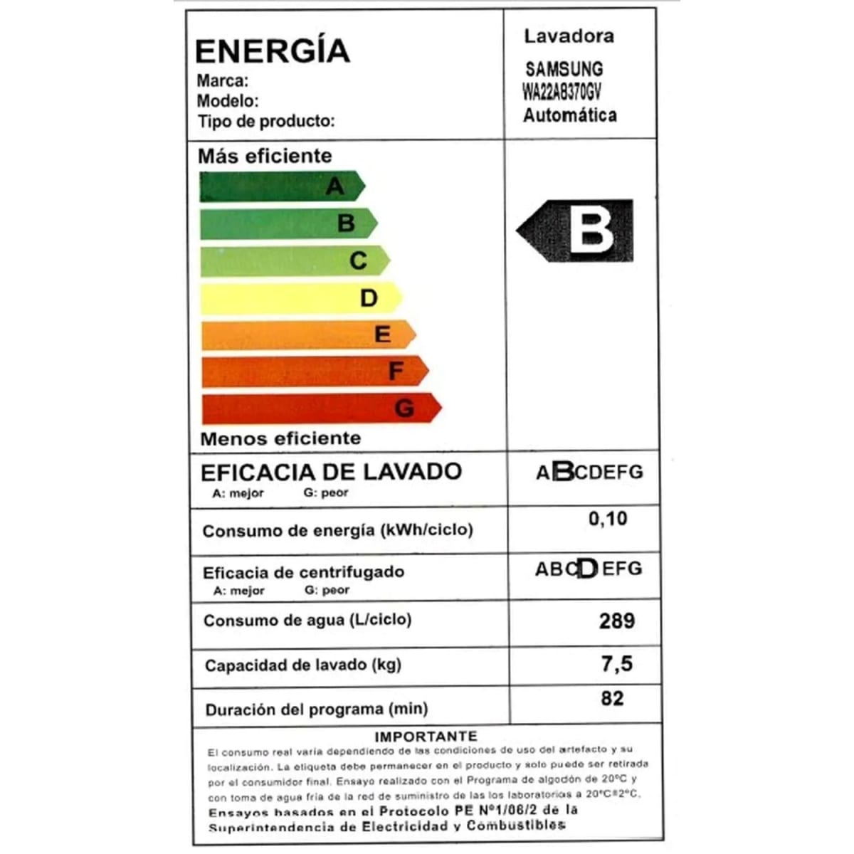 LAV SUP SAMSUNG WA22A8370GV/ZS9