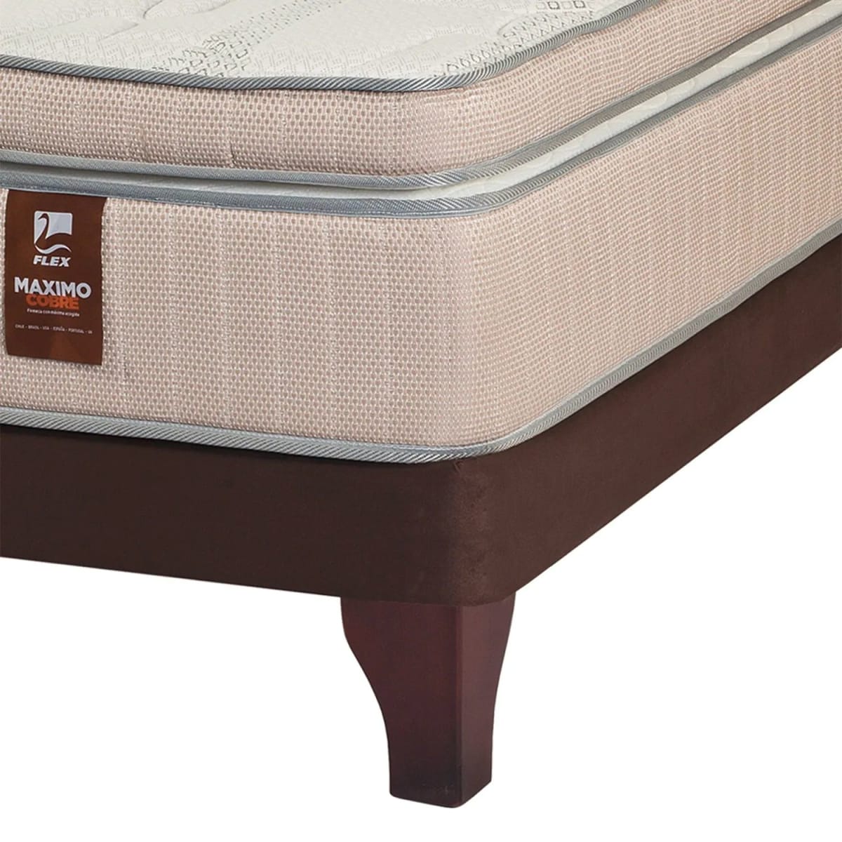 Cama Máximo Cobre 2 Plazas + Respaldo Lorraine Flex4