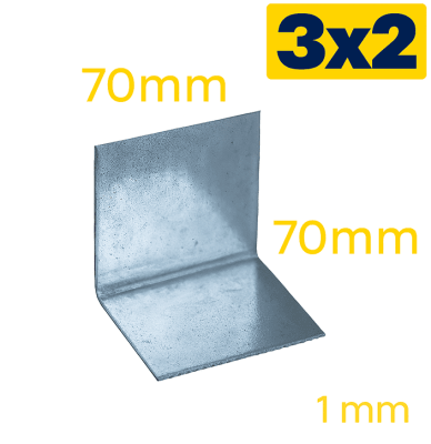 3x2 ANGULO 70X70X70 1mm L=70 S/P