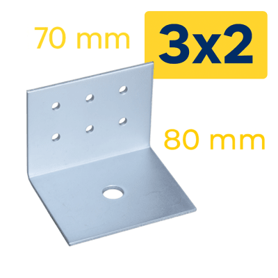 3x2 ANGULO PT80X80X70 3mm L=70 1Px6T