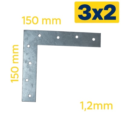 3x2 ESCUADRA TT150X150X1,2MM 8P