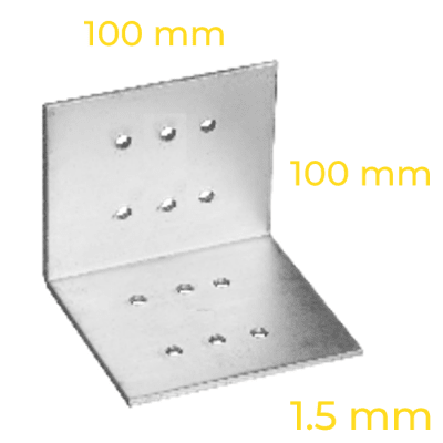 ANGULO CERCHA/CERCHA T100X100X100 1.5mm L=100 6Tx6T