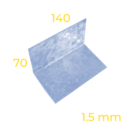 ANGULO CERCHA/CERCHA 70X70X140 1.5mm L=140 S/P