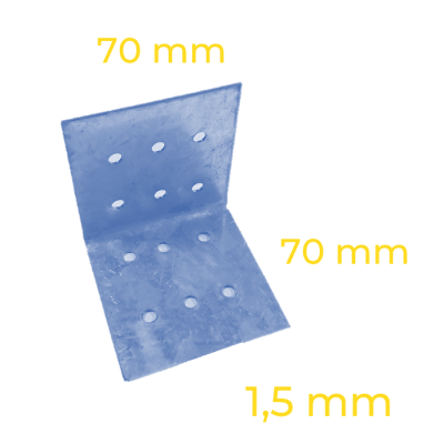 ANGULO CERCHA/CERCHA 70X70X70 1.5 mm L=70 6Px6P