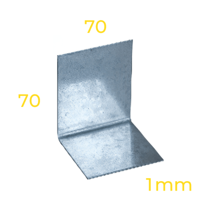 ANGULO CERCHA/CERCHA 70X70X70 1mm L=70 S/P