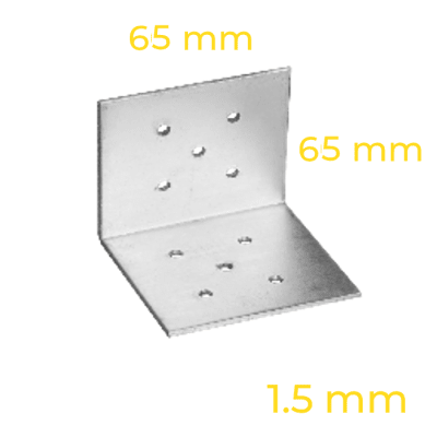 ANGULO CERCHA/CERCHA 65X65X65 1.5 mm L=65 5X5