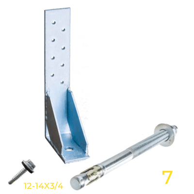 GRAN PACK ANCLAJE AN1-60 + PERNO EXPANSIÓN 1/2 X 7 + 10 TORNILLO AUTOPERFORANTE 12-14 x 3/4