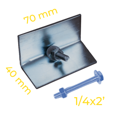 PACK ANGULO TENSOR P/G/T 40X40X70 3mm L=70 PERNO 1/4x2