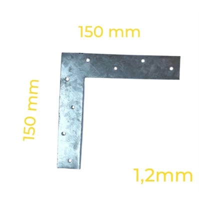 ESCUADRA PLANA ZINCADA 150X150X1,2MM 8P