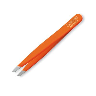 Pinza inox sesgada 9cm naranja Pinza inox sesgada 9cm naranja