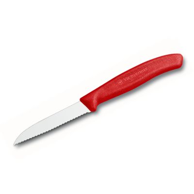 CUCHILLO VERDURA, DENTADO, HOJA RECTA, NYLON ROJO CUCHILLO VERDURA, DENTADO, HOJA RECTA, NYLON ROJO