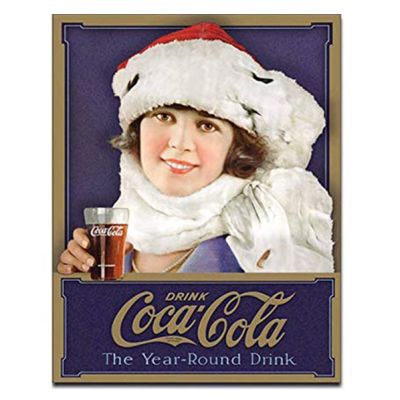 Tin Sign Coke Winter Girl Tin Sign Coke Winter Girl