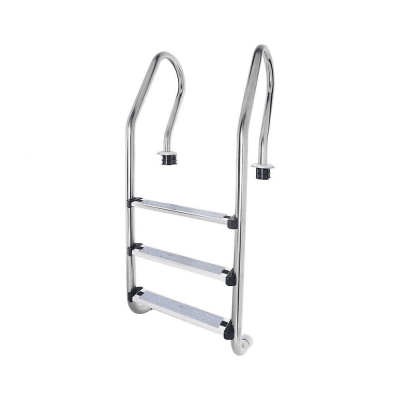 ESCALERA PISCINA 3 PELDAÑO LARGO ACERO INOX AISI304 TIPO MURO