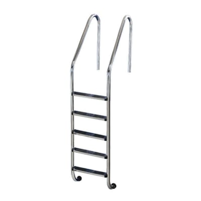 ESCALERA PISCINA 5 PELDAÑO LARGO ACERO INOX AISI304 TIPO MURO